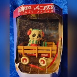 Radio Flyer Holiday Ornament Panda in Wagon